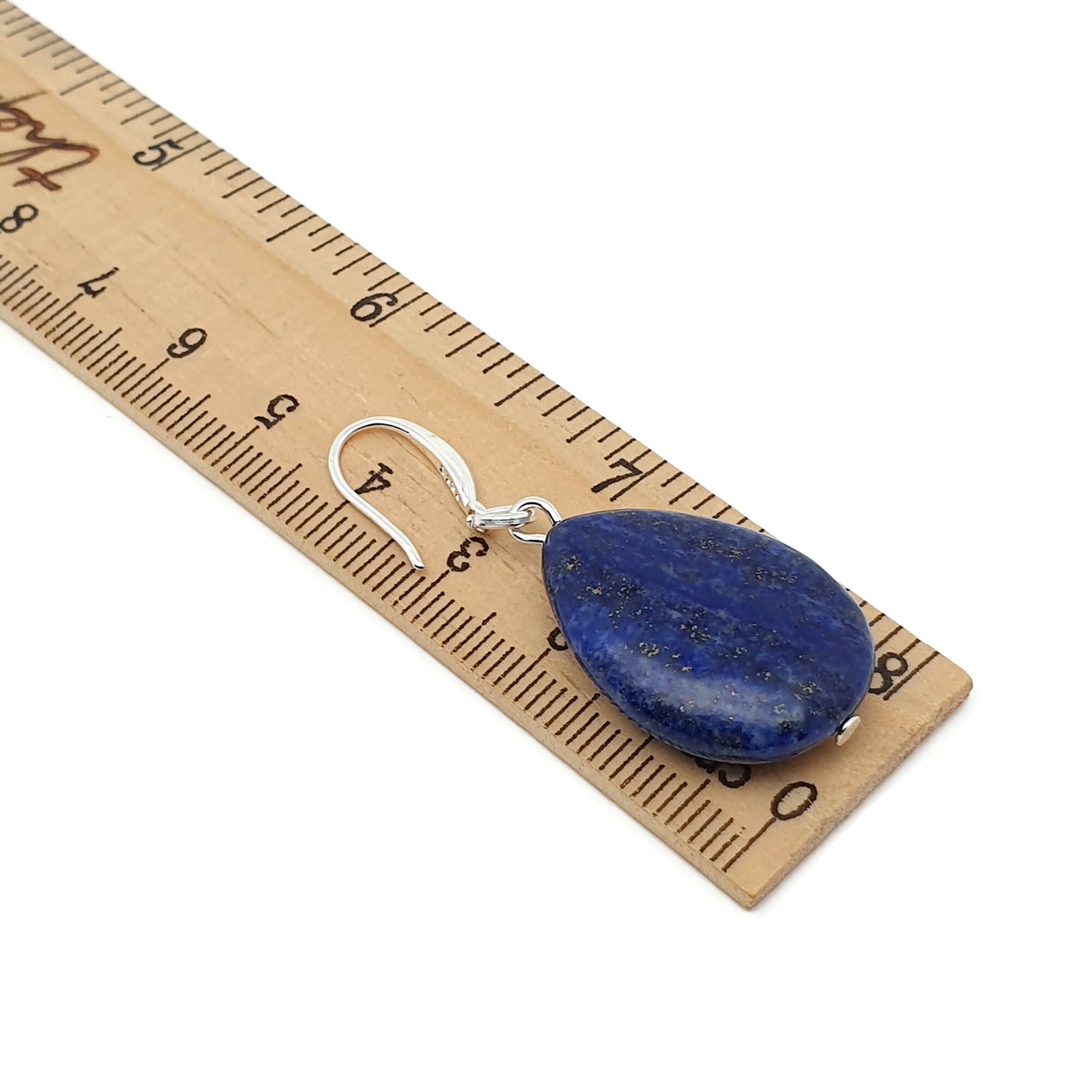 Blue Lapis Lazuli Dangle Drop Chunky Teardrop Boho Earrings