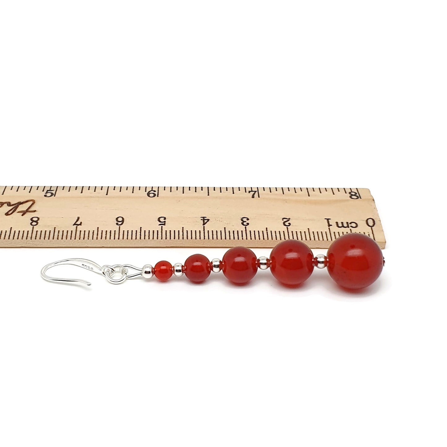 Burnt Orange Carnelian Beaded Graduated Boho Earrings Long Dangle Drop