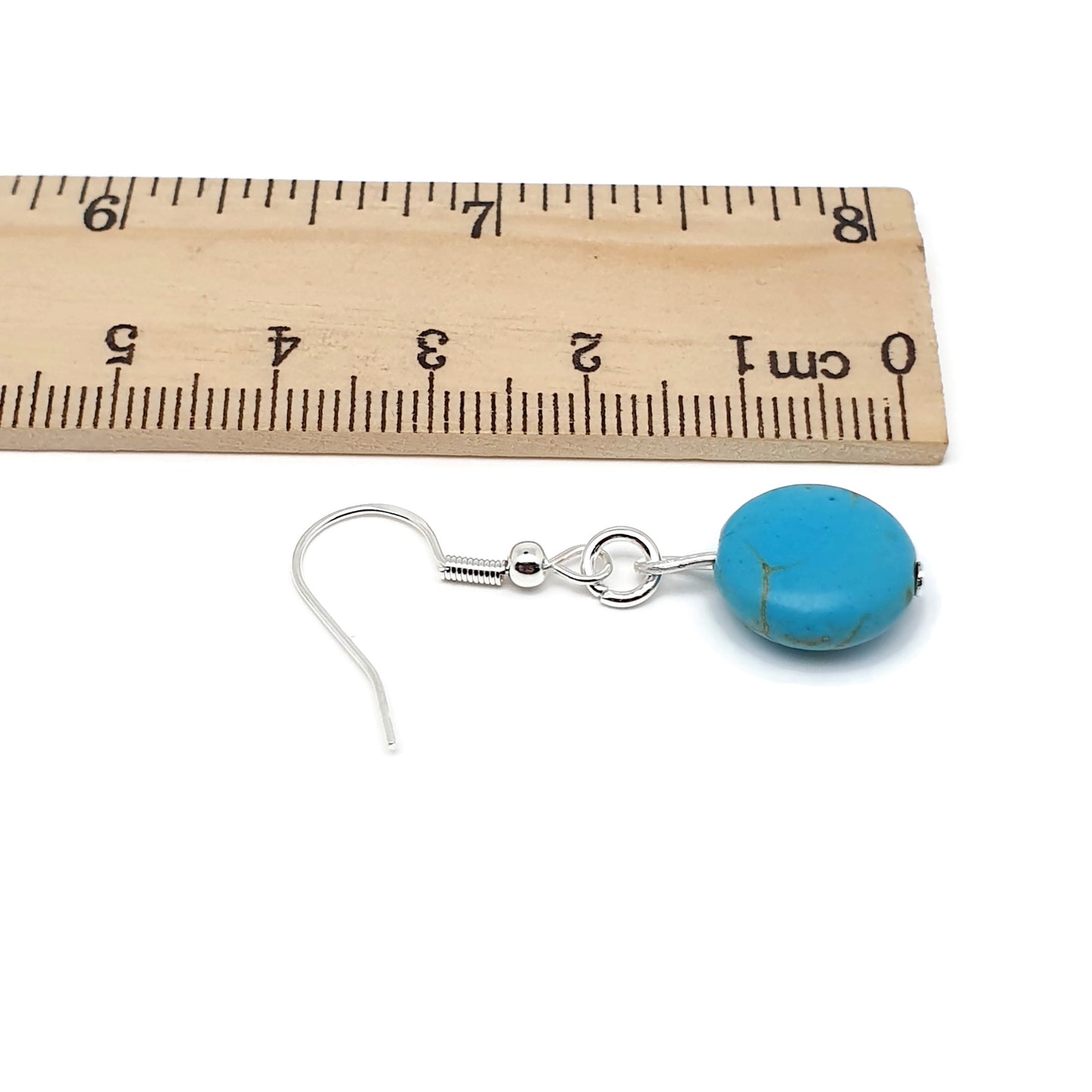 Dyed Blue Howlite Beaded Graduated Collar Boho Necklace And Dangle Drop Earrings Set