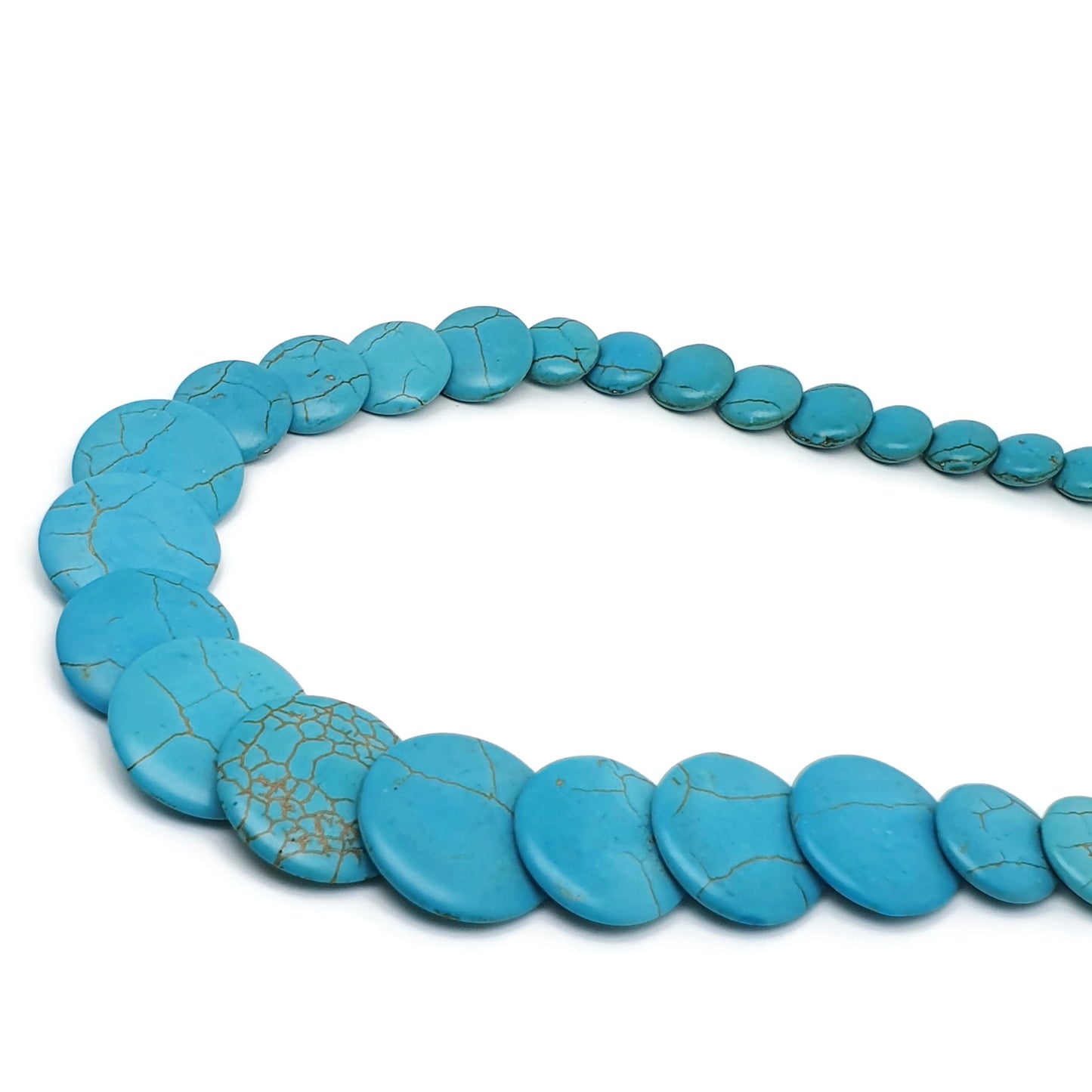 Dyed Blue Howlite Beaded Graduated Collar Boho Necklace And Dangle Drop Earrings Set